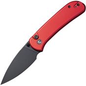 Civivi 22030E2 Qubit Button Lock Black Knife Red Handles