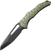 Civivi 220063 Spiny Dogfish Black Stonewashed Knife OD Green Handles