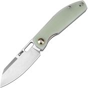 CJRB 1929NTG Ekko Button Lock Stonewash Knife Jade Handles