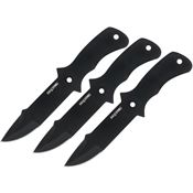 Cold Steel TH80KVC3PK Black Fixed Blade Throwing Knife Set
