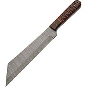 Damascus 1368RD Seax Damascus Fixed Blade Knife Black/Red Handles
