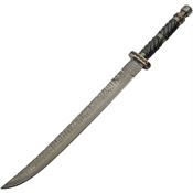 Damascus 5035 Twisted Short Sword Steel Fixed Blade Knife Black Handles