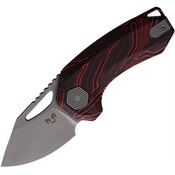 Damned Designs 016BKRD Anzu Knife Black/Red G10 Handles