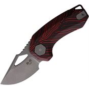 Damned Designs 015BKRD Djinn Knife Black/Red G10 Handles