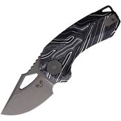 Damned Designs 015BKWT Djinn Knife Black/White G10 Handles
