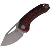 Damned Designs 016XLBKRD Anzu XL Knife Black/Red G10 Handles