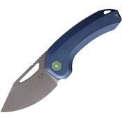 Damned Designs 016XLTBL2 Anzu XL Knife Blue Titanium Handles