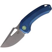 Damned Designs 015XLTBL2 Djinn XL Knife Blue Titanium Handles