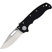 Demko 09624 AD 20.5 Shark-Lock S35VN Stonewash Folding Knife Black Handles