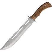 ElitEdge 20669WD EE20669WD Hunting Satin Fixed Blade Knife Brown Handles