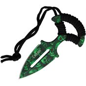 ElitEdge 20685GNSC Push Dagger Green Fixed Blade Knife Black Handles