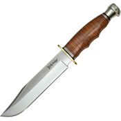 Elk Ridge 20032LBR Outskirt Satin Fixed Blade Knife Stacked Handles