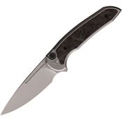 Ferrum Forge Knife Works 013SCF Stinger Button Lock Knife Titanuim/Shred Carbon Fiber Handles