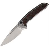 Ferrum Forge Knife Works 013BCF Stinger Button Lock Knife Titanuim/Brimstone Carbon Fiber Handles