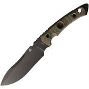 Fobos 071 Tier1-BC Gray Fixed Blade Knife Green Micarta Handles