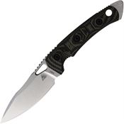 Fobos 062 Cacula Tumbled Fixed Blade Knife Black/Green Handles