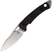 Fobos 067 Cacula Tumbled Fixed Blade Knife Black/Red Handles