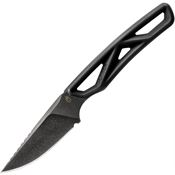 Gerber 4085 G4085 Exo-Mod Caper Black Stonewash Fixed Blade Knife Black Handles