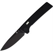 Glow Rhino 104 Fermi Black Linerlock Knife Black Handles