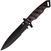 Halfbreed Blades MIK01PSBLKDE Medium Infantry Black Serrated Fixed Blade Knife Dark Earth Handles