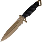 Halfbreed Blades MIK01PSDEBLK Medium Infantry Dark Earth Fixed Blade Knife Black Handles