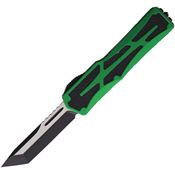 Heretic 04014ABRKGRN Auto Colossus OTF Tanto Black Stonewash Knife Green Handles