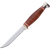 Ka-Bar 1226 Little Finn Narrow Hollow Fixed Blade Knife Brown Handles