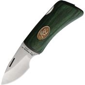 Katz MCGM Bobcat Money Clip Lockback Knife Green Wood Handles