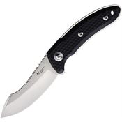 Katz NFXG10B Kagemusha Satin Fixed Blade Knife Black Handles