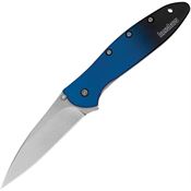 Kershaw 1660GBLU Leek Stonewashed Assist Open MagnaCut Linerlock Knife Black/Blue Handles