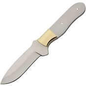 Knifemaking 7733 Bl7733 Drop Point Satin Fixed Blade Knife Silver Handles
