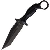 LOTAR Combat KA101BK KHAOS Matzor Blackout Fixed Blade Knife Black Handles