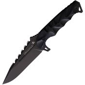 LOTAR Combat R103BK KARNAFF Gen 3 Blackout Fixed Blade Knife Black Handles