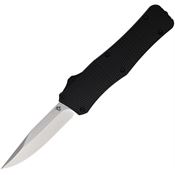 Mantis OTF811 Auto OTF Drop Point Satin Knife Black Handles