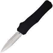 Mantis OTF812 Auto OTF Stiletto Serrated Satin Knife Black Handles