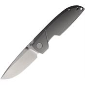 Matsey 001 Basilisk Framelock Knife Stonewashed Titanium Handles