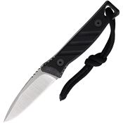 Medford 117STQ08KB Necromancer Tumbled Fixed Blade Knife Black Handles