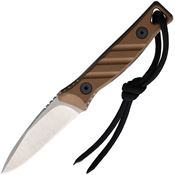 Medford 117STQ09KC Necromancer Tumbled Fixed Blade Knife Brown Handles