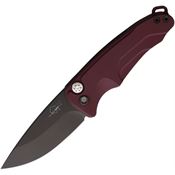 Medford A39SPQ41AI Auto Smooth Criminal Button Black Knife Red Handles