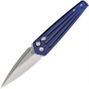 Medford NATQ37A2TS Auto Nosferatu Button Lock Knife Blue Handles