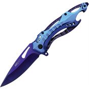 MTech A705PBL Assist Open Linerlock Knife with Blue/Purple Handles