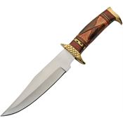 Pakistan 203464 Western Sun Hunter Satin Fixed Blade Knife Brown Handles
