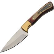 Pakistan 203480 Cowboy Skinner Satin Fixed Blade Knife Brown/Gray Handles