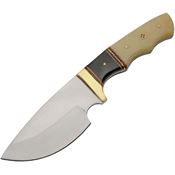Pakistan 203452BO Skinner Buffalo Bone Satin Fixed Blade Knife Black Handles