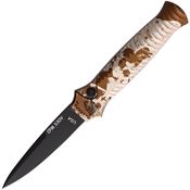 Piranha P7CT Auto Miniguard Black Button Lock Knife Camo Handles