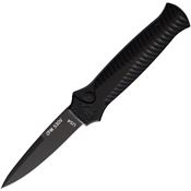 Piranha P7BKT Auto Miniguard Black Button Lock Knife Black Handles