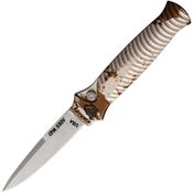 Piranha P7C Auto Miniguard Stonewashed Button Lock Knife Camo Handles