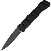 Piranha P21BKT Auto 21 Black Button Lock Knife Black Handles