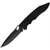 Piranha P11BKT Auto Mini Predator Black Spear Point Button Lock Knife Black Handles