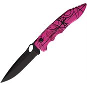 Piranha P11PKT Auto Mini Predator Black Spear Point Button Lock Knife Pink Camo Handles